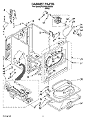 CABINET PARTS Diagram and Parts List for 1CWGD5790SQ0  Whirlpool Dryer