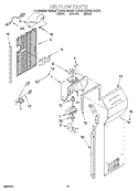 AIR FLOW Diagram and Parts List for GD25BFCHT00  Whirlpool Refrigerator