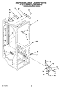 REFRIGERATOR LINER PARTS Diagram and Parts List for 8ED2FHKXVA00  Whirlpool Refrigerator