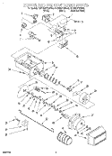 MOTOR AND ICE CONTAINER Diagram and Parts List for KSRB22FGSS00  KitchenAid Refrigerator