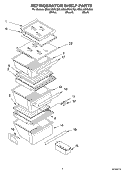 REFRIGERATOR SHELF Diagram and Parts List for GD5LHGXLB02  Whirlpool Refrigerator
