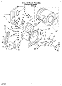 BULKHEAD Diagram and Parts List for TGDL200BW0  Whirlpool Dryer