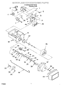 MOTOR AND ICE CONTAINER Diagram and Parts List for 3XART735G01  Whirlpool Refrigerator