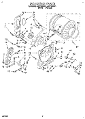 BULKHEAD Diagram and Parts List for LGV7646AW1  Whirlpool Dryer