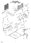UNIT Diagram and Parts List for ET1FTKXKQ07  Whirlpool Refrigerator