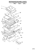 REFRIGERATOR SHELF Diagram and Parts List for GD5LHGXKQ00  Whirlpool Refrigerator