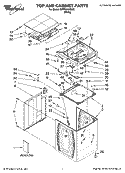 TOP AND CABINET PARTS Diagram and Parts List for WTW6400SW2  Whirlpool Washer