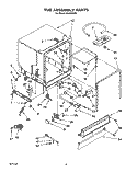 TUB ASSEMBLY Diagram and Parts List for WU3006X2  Roper Dishwasher