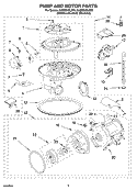 PUMP AND MOTOR PARTS Diagram and Parts List for KUDS01DLSS1  KitchenAid Dishwasher