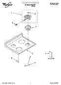COOKTOP PARTS Diagram and Parts List for WGE33001  Whirlpool Range