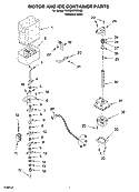 MOTOR AND ICE CONTAINER PARTS Diagram and Parts List for KSRB25FRBX00  KitchenAid Refrigerator