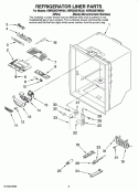 REFRIGERATOR LINER PARTS Diagram and Parts List for KBRS20EVWH00  KitchenAid Refrigerator