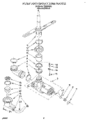 PUMP AND SPRAY ARM Diagram and Parts List for TUD7000Y0  Whirlpool Dishwasher
