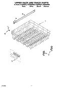 UPPER RACK AND TRACK PARTS Diagram and Parts List for KUDI02IRBL3  KitchenAid Dishwasher