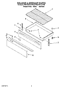 DRAWER & BROILER PARTS Diagram and Parts List for RF214LXTB0  Whirlpool Range