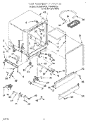 TUB ASSEMBLY Diagram and Parts List for DU805DWGQ1  Whirlpool Dishwasher