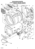 BULKHEAD PARTS Diagram and Parts List for GGQ9800PW1  Whirlpool Dryer