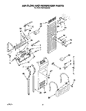 AIR FLOW AND RESERVOIR Diagram and Parts List for KSSS48DBX00  KitchenAid Refrigerator