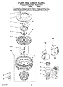PUMP AND MOTOR PARTS Diagram and Parts List for CDU650AWB37  Crosley Dishwasher
