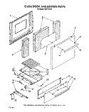 OVEN DOOR AND BROILER Diagram and Parts List for FGP215VL4  Whirlpool Range