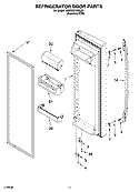 REFRIGERATOR DOOR PARTS Diagram and Parts List for 3XES0GTQNL00  Whirlpool Refrigerator