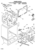 LINER PARTS Diagram and Parts List for GR9FHMXPB01  Whirlpool Refrigerator