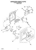 DISPENSER FRONT Diagram and Parts List for 3XES0FHGKS00  Whirlpool Refrigerator