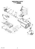DISPENSER PARTS Diagram and Parts List for WFW8500SR01  Whirlpool Washer