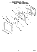 OVEN DOOR PARTS Diagram and Parts List for YKEMS307GS3  KitchenAid Microwave Oven Combo