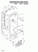 REFRIGERATOR LINER PARTS Diagram and Parts List for KSBS25IVBL01  KitchenAid Refrigerator