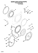 DOOR AND LATCH PARTS Diagram and Parts List for GHW9150PW1  Whirlpool Washer