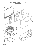 OVEN DOOR AND BROILER Diagram and Parts List for FGP210VL5  Whirlpool Range