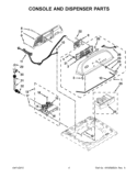 CONSOLE AND DISPENSER PARTS Diagram and Parts List for 2DWTW5500XW1  Whirlpool Washer