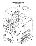 TUB Diagram and Parts List for DU8700XY2  Whirlpool Dishwasher
