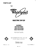 SECTION Diagram and Parts List for 1LE5700XKW0  Whirlpool Dryer