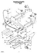 MANIFOLD PARTS Diagram and Parts List for FGS325RQ2  Roper Range
