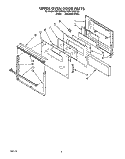 UPPER OVEN DOOR Diagram and Parts List for RB170PXYQ4  Whirlpool Wall Oven