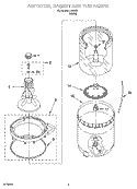 AGITATOR, BASKET AND TUB PARTS Diagram and Parts List for IJ42001  Inglis Washer
