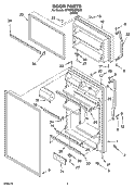 DOOR PARTS Diagram and Parts List for ET1MTEXMQ03  Whirlpool Refrigerator