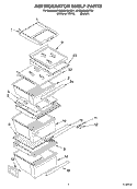 REFRIGERATOR SHELF Diagram and Parts List for 5VGS9SHGKQ01  Whirlpool Refrigerator