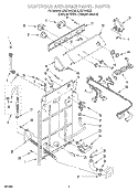 CONTROLS AND REAR PANEL Diagram and Parts List for LXR7144EQ2  Whirlpool Washer