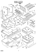 SHELF Diagram and Parts List for 3VET23DKDW00  Whirlpool Refrigerator