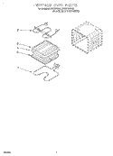 INTERNAL OVEN Diagram and Parts List for RBD275PDB6  Whirlpool Wall Oven
