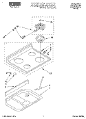 COOKTOP Diagram and Parts List for FEP350YL2  Roper Range