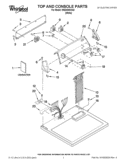 TOP AND CONSOLE PARTS Diagram and Parts List for WED4800XQ2  Whirlpool Dryer