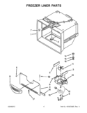 FREEZER LINER PARTS Diagram and Parts List for WRF736SDAF10  Whirlpool Refrigerator