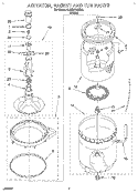 AGITATOR, BASKET AND TUB Diagram and Parts List for 3LBR5132BW0  Whirlpool Washer