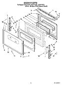 DOOR PARTS, OPTIONAL PARTS (NOT INCLUDED) Diagram and Parts List for RF261PXSW1  Whirlpool Range