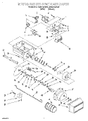 MOTOR AND ICE CONTAINER Diagram and Parts List for RS20AQXFW00  Roper Refrigerator