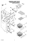 Part Location Diagram of 2224053 Whirlpool Refrigerator Front Basket
